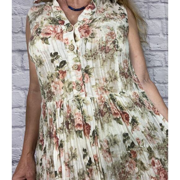 Yuvita Cottagecore Linen Midi Dress - Picture 4 of 10